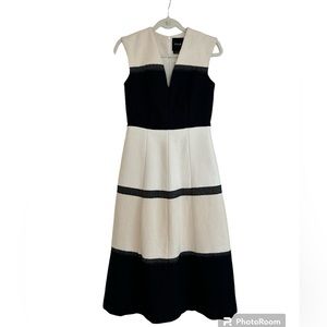 TY-LR black and white midi dress